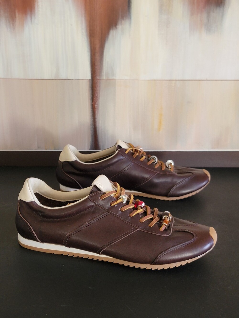 J.Crew Rec Trainers Sneakers Womens Shoes Size 8 Leather Boho Retro